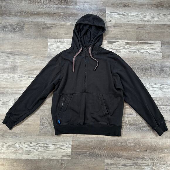 Janji Tops - Janji Black Runaround Hoodie Organic Cotton Half Zip Unisex Fleece Medium